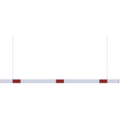 Barrier | aluminium profile | white coated / | red reflecting | white / red | reflecting one-sided | cross tube length: 3000 mm
